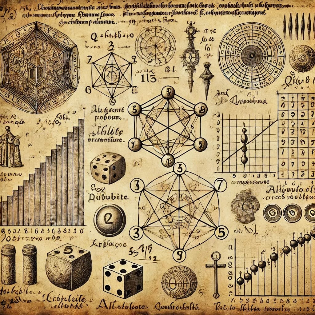 Depiction of early mathematical manuscripts